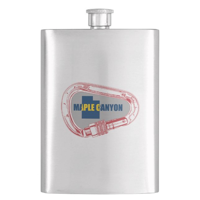Maple Canyon Climbing Carabiner Hip Flask (Front)