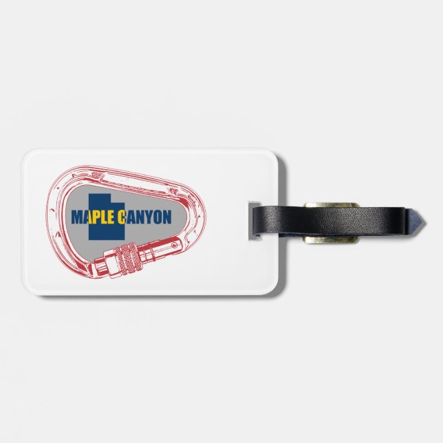 Maple Canyon Climbing Carabiner Luggage Tag (Back Horizontal)