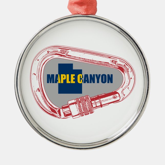 Maple Canyon Climbing Carabiner Metal Tree Decoration (Front)