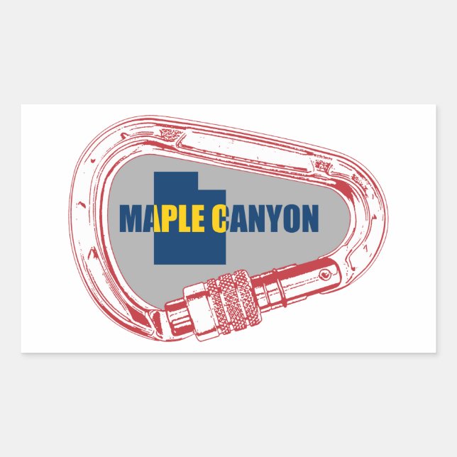 Maple Canyon Climbing Carabiner Rectangular Sticker (Front)