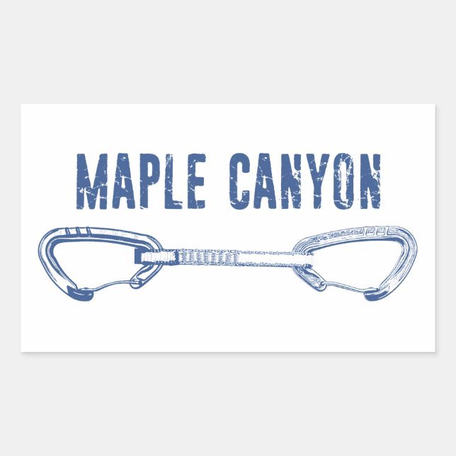 Maple Canyon Climbing Quickdraw Rectangular Sticker (Front)