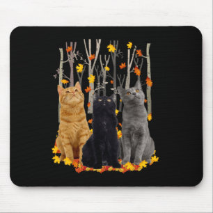 Maple Cat Leaf Fall Hello Autumn Fun Kitty Mouse Mat