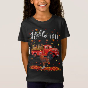 Maple Chicken Leaf Fall Autumn Red Truck T-Shirt