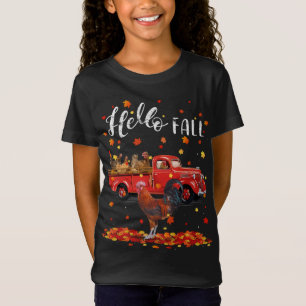 Maple Chicken Leaf Fall Autumn Red Truck T-Shirt