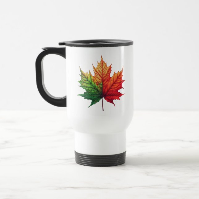 Maple Fall Leaf Travel Mug (Left)