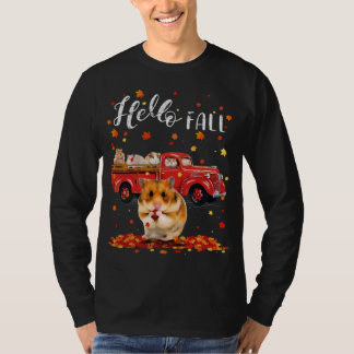 Maple Hamster Leaf Fall Autumn Red Truck T-Shirt