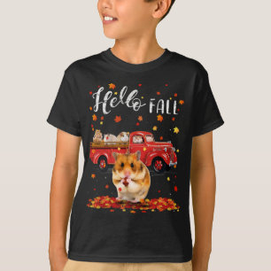 Maple Hamster Leaf Fall Autumn Red Truck T-Shirt