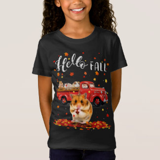 Maple Hamster Leaf Fall Autumn Red Truck T-Shirt