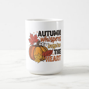 Maple leaf and pumpkin design coffee mug