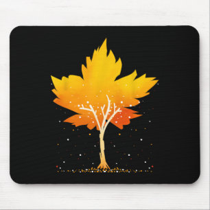 Maple Leaf Autumn Tree Orange Fall Leaves Season Mouse Mat