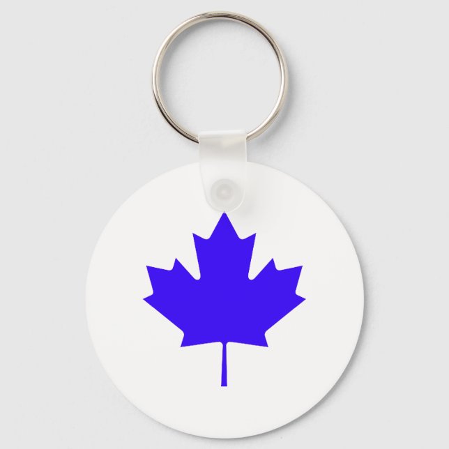 Maple Leaf BlueTransp The MUSEUM Zazzle Gifts Key Ring (Front)