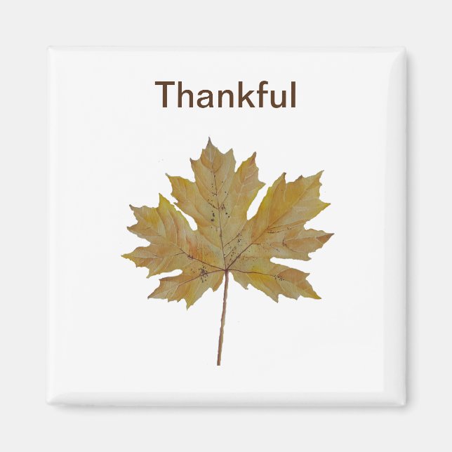 Maple leaf,  brown and gold tones magnet (Front)