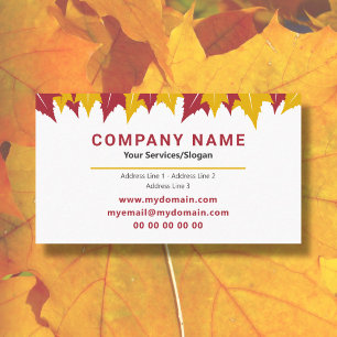 Maple Leaf Business Card Fall Autumn Colour