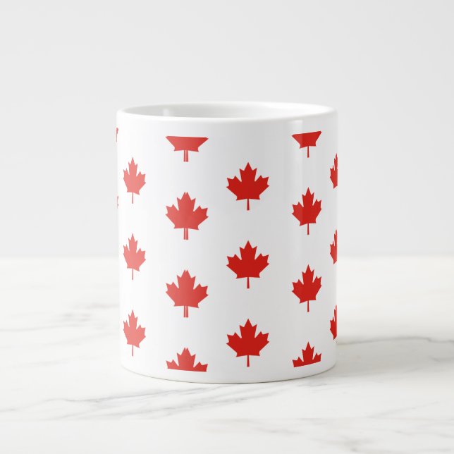 Maple Leaf Canada Flag Emblem Pattern-24105 Large Coffee Mug (Front)