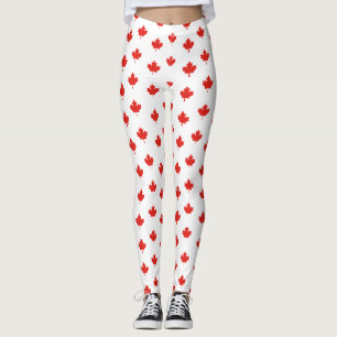 Maple Leaf Canada Flag Emblem Pattern-24105 Leggings