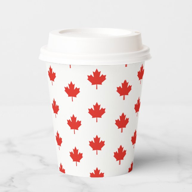 Maple Leaf Canada Flag Emblem Pattern-24105 Paper Cups (Front)