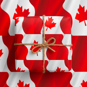 Maple Leaf Canada Flag Wrapping Paper