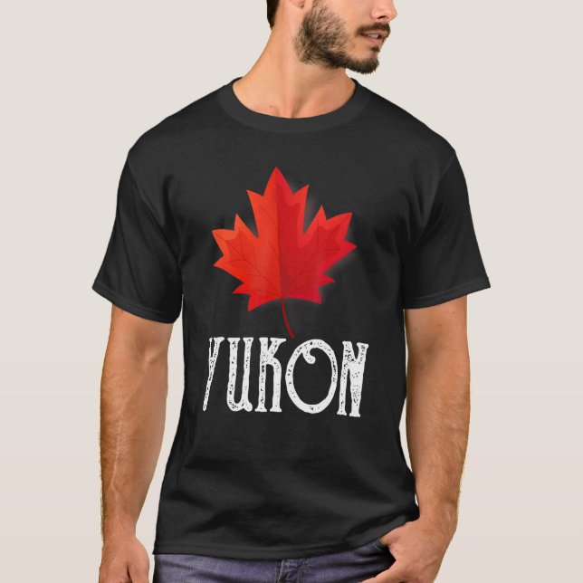 Maple Leaf Canada Flag Yukon Canada T-Shirt (Front)