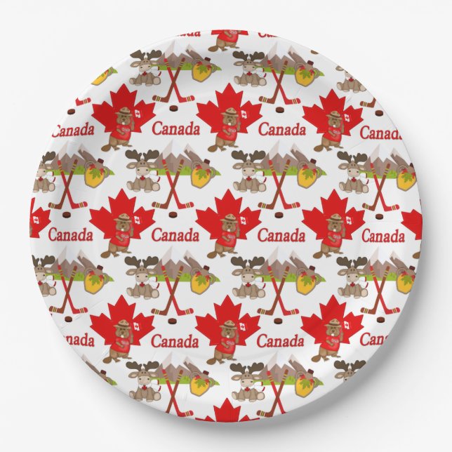 Maple Leaf Canadian 150 Anniversary Paper Plate (Front)