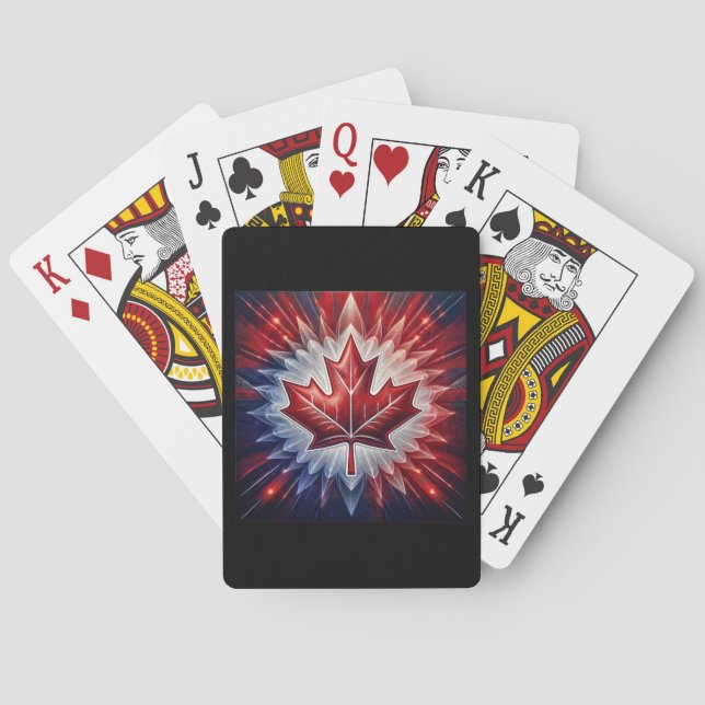  Maple Leaf Canadian Flag Fractal Playing Cards (Back)