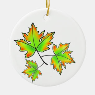 Maple Leaf Ceramic Tree Decoration