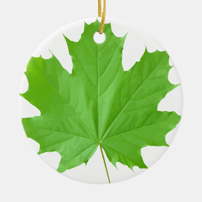 Maple Leaf Ceramic Tree Decoration (Front)