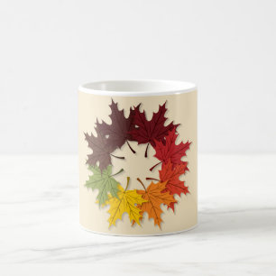 Maple leaf circle coffee mug