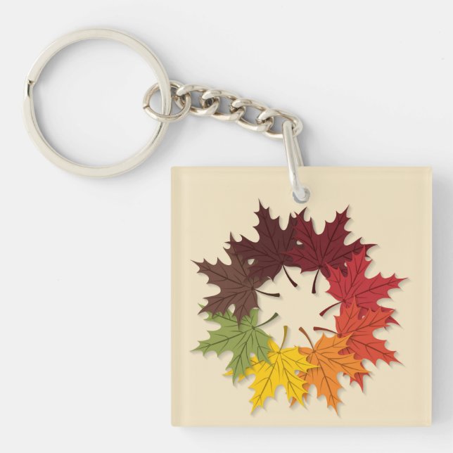 Maple leaf circle key ring (Front)