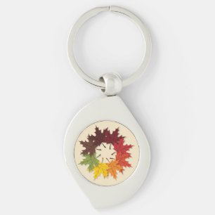 Maple leaf circle key ring