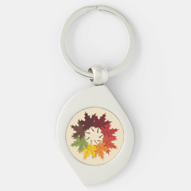Maple leaf circle key ring (Front)