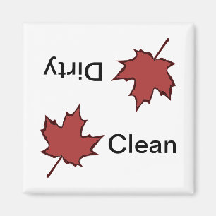 Maple Leaf Clean-Dirty Dishwasher Magnet