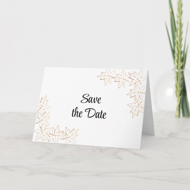 Maple Leaf Edge Wedding Save the Date Announcement (Front)