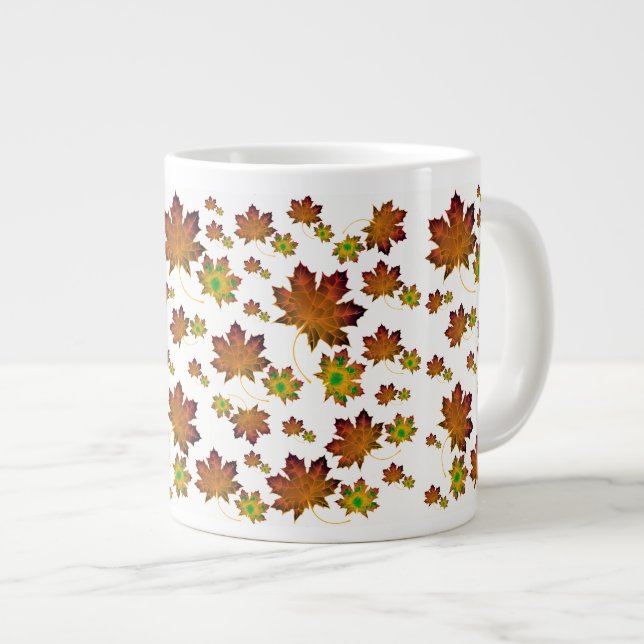 Maple Leaf Fall Large Coffee Mug (Front Right)