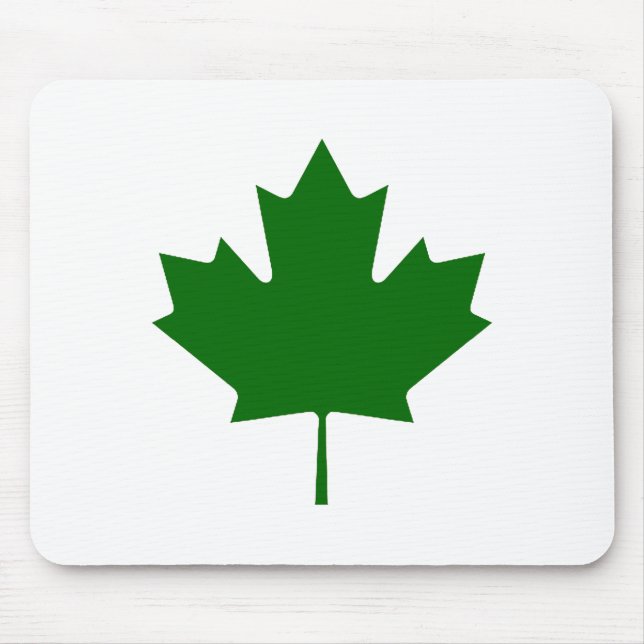 Maple Leaf Green DkTransp The MUSEUM Zazzle Gifts Mouse Mat (Front)