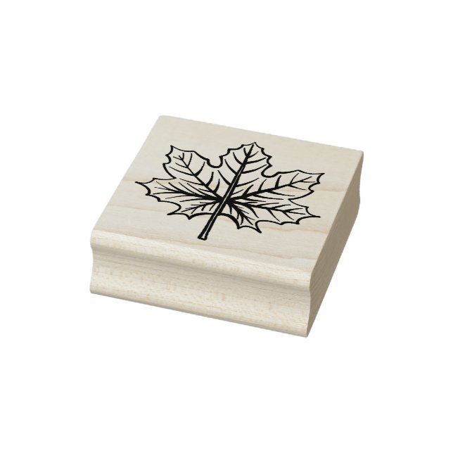Maple Leaf Illustration Rubber Stamp (Stamp)