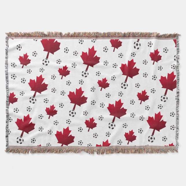 Maple Leaf Match Day Canadian Soccer Throw Blanket (Front)
