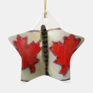 "Maple Leaf Monarch" Canadian Flag Butterfly Ceramic Tree Decoration