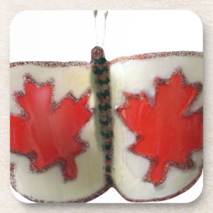 "Maple Leaf Monarch" Canadian Flag Butterfly  Coaster