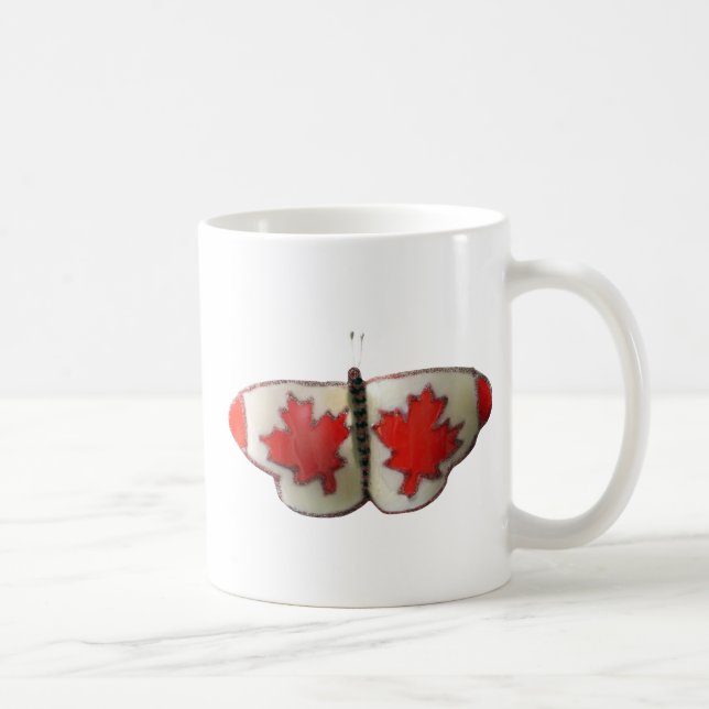 "Maple Leaf Monarch" Canadian Flag Butterfly  Coffee Mug (Right)