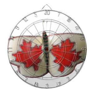 "Maple Leaf Monarch" Canadian Flag Butterfly  Dartboard