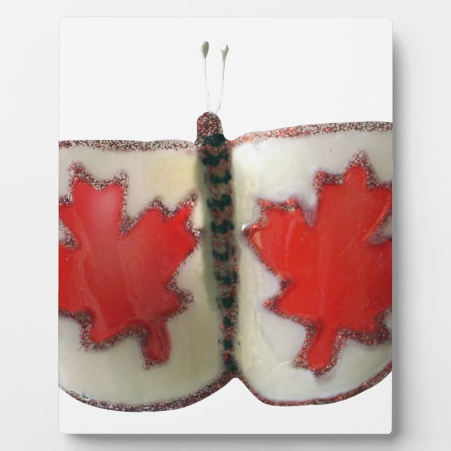 "Maple Leaf Monarch" Canadian Flag Butterfly  Plaque (Front)