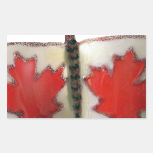 "Maple Leaf Monarch" Canadian Flag Butterfly  Rectangular Sticker