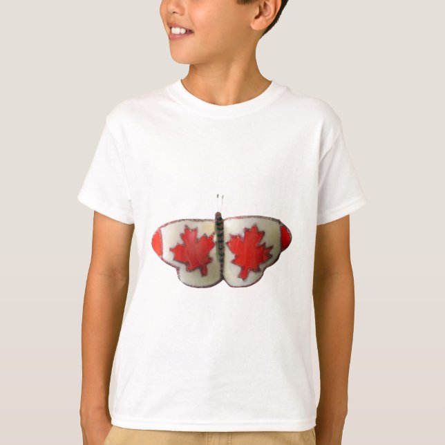 "Maple Leaf Monarch" Canadian Flag Butterfly  T-Shirt (Front)