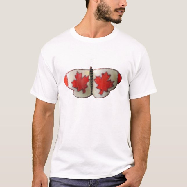 "Maple Leaf Monarch" Canadian Flag Butterfly  T-Shirt (Front)