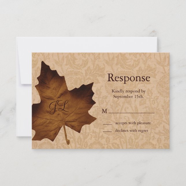 Maple Leaf Monogrammed RSVP (Front)