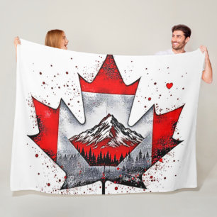 Maple Leaf Mountain Soul Fleece Blanket