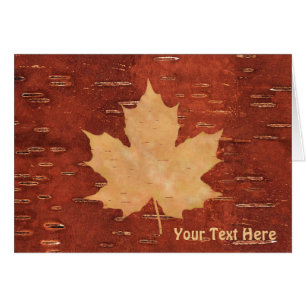 Maple Leaf On Inner Birch Bark