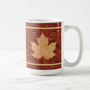 Maple Leaf On Inner Birch Bark Coffee Mug