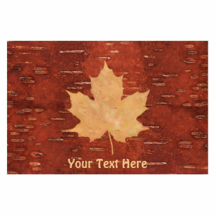 Maple Leaf On Inner Birch Bark Photo Sculpture Magnet