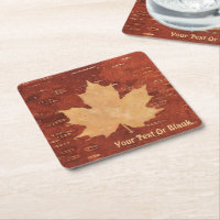 Maple Leaf On Inner Birch Bark